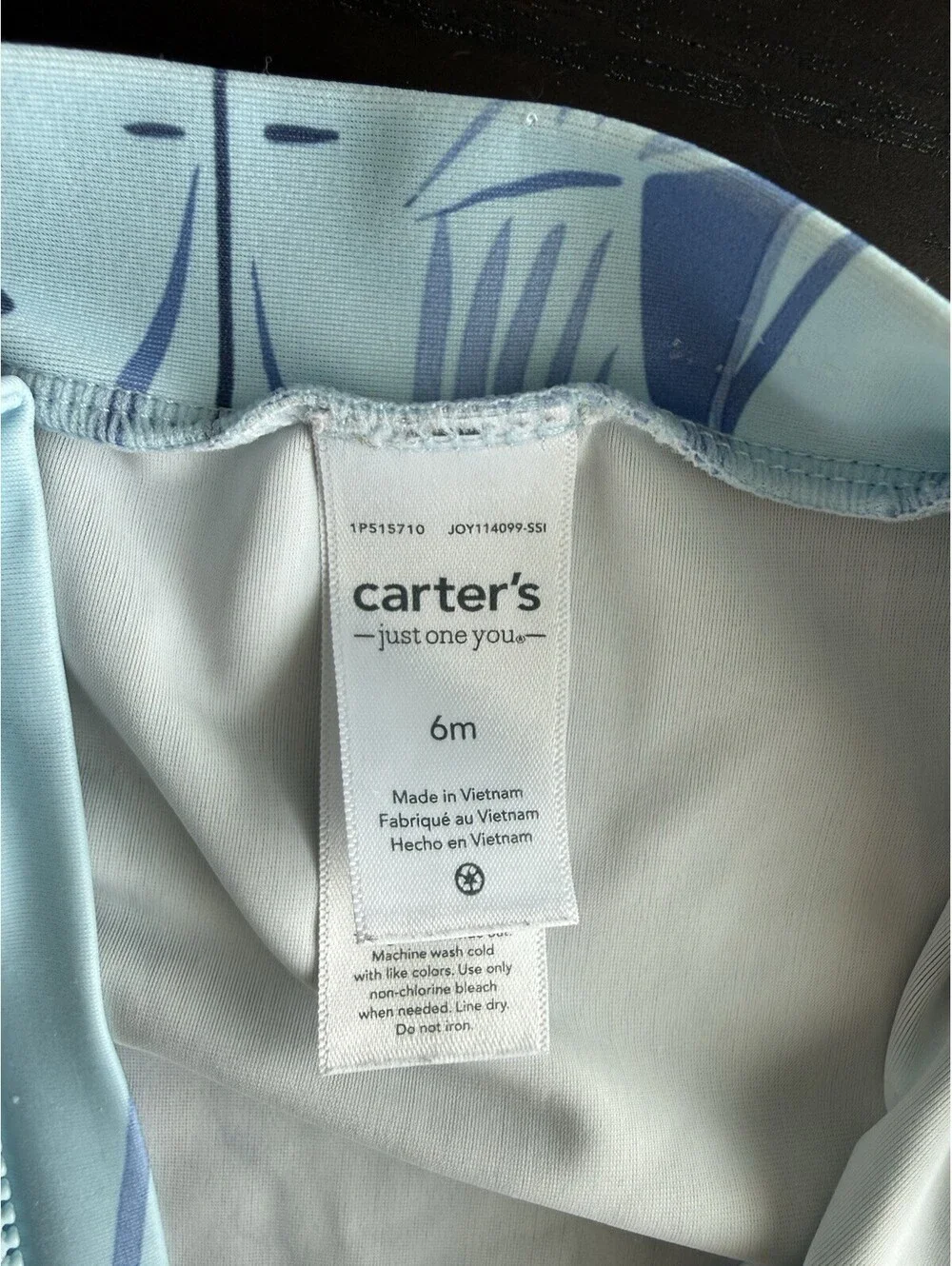 Carter's Just One You Baby Boy Sailboat Rash Guard Soft One Piece 6M Blue